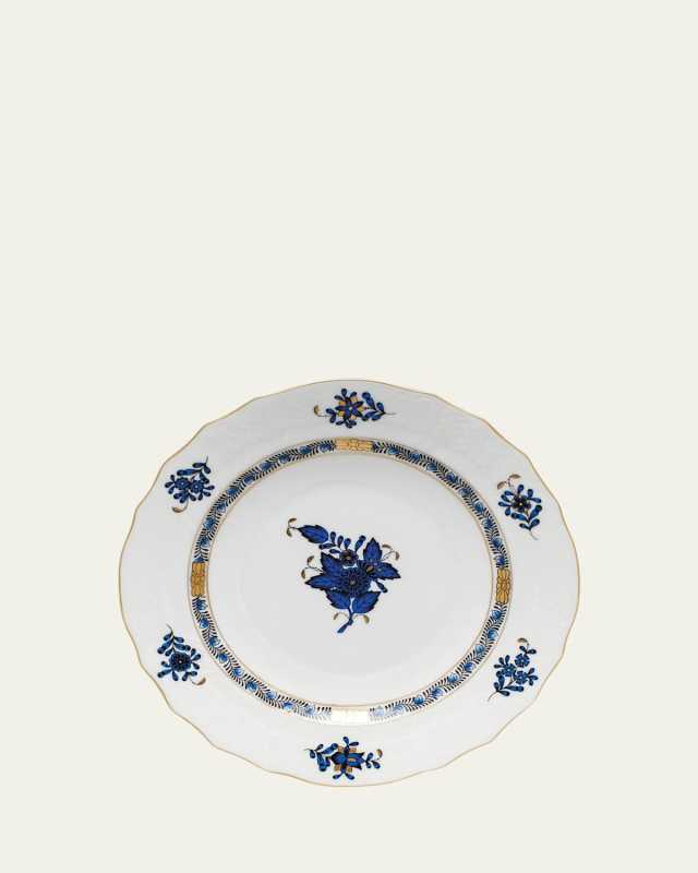 Chinese Bouquet Black Sapphire Salad Plate